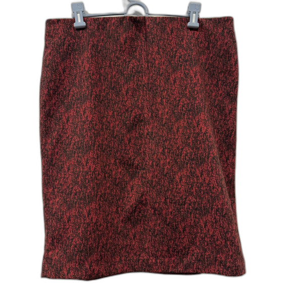 Olivia & Grace Stretch Pencil Skirt Black Red Abstract Print Office Women sz XL - Picture 4 of 5